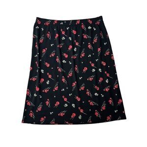 Cherokee Y2K Mini Stretch Flowy Floral Black Casual Skirt